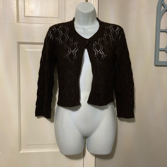 bella blue Sweaters - BellanBlue Chocolate Knit Women's Shrug
